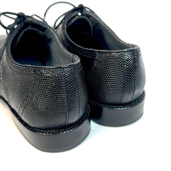 David X Genuine Lizard and Ostrich Men's Dress Shoes Black Size 9.5 - Picture 11 of 14